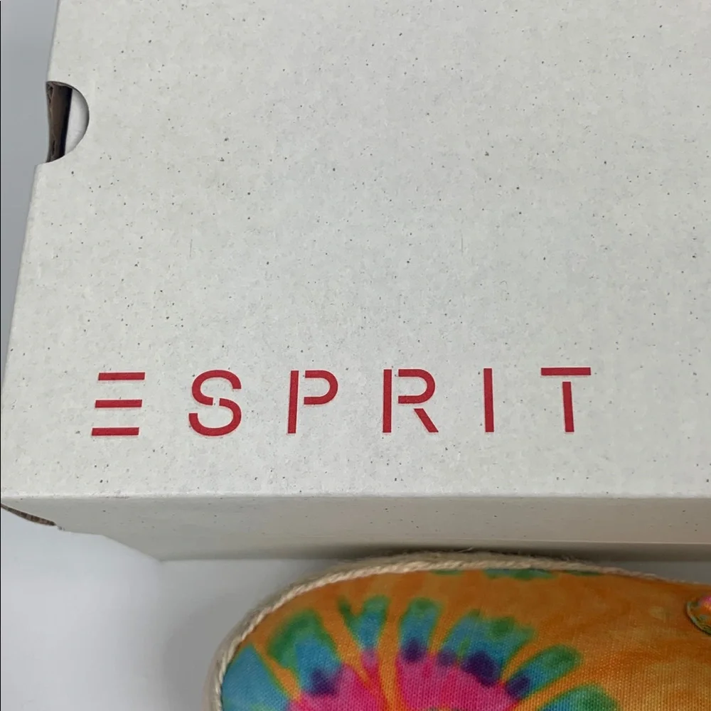 Esprit Erika Colorful Rainbow Tie-Dye Espadrilles shoes flats size 7.5 NEW NWT